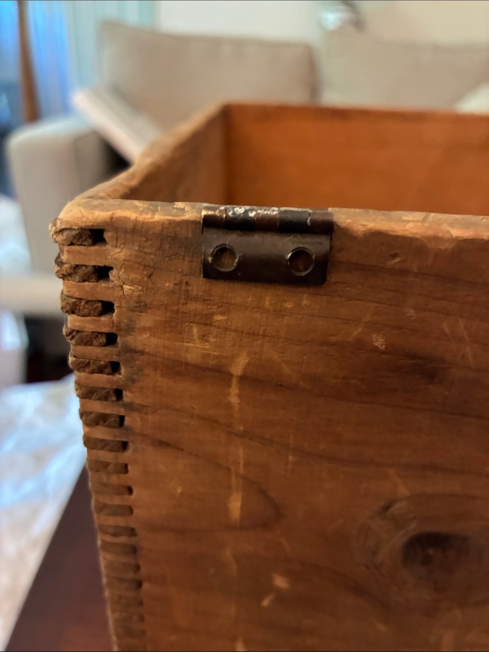 Vintage Antique Dovetailed Wood Box Primitive Crate - AS IS